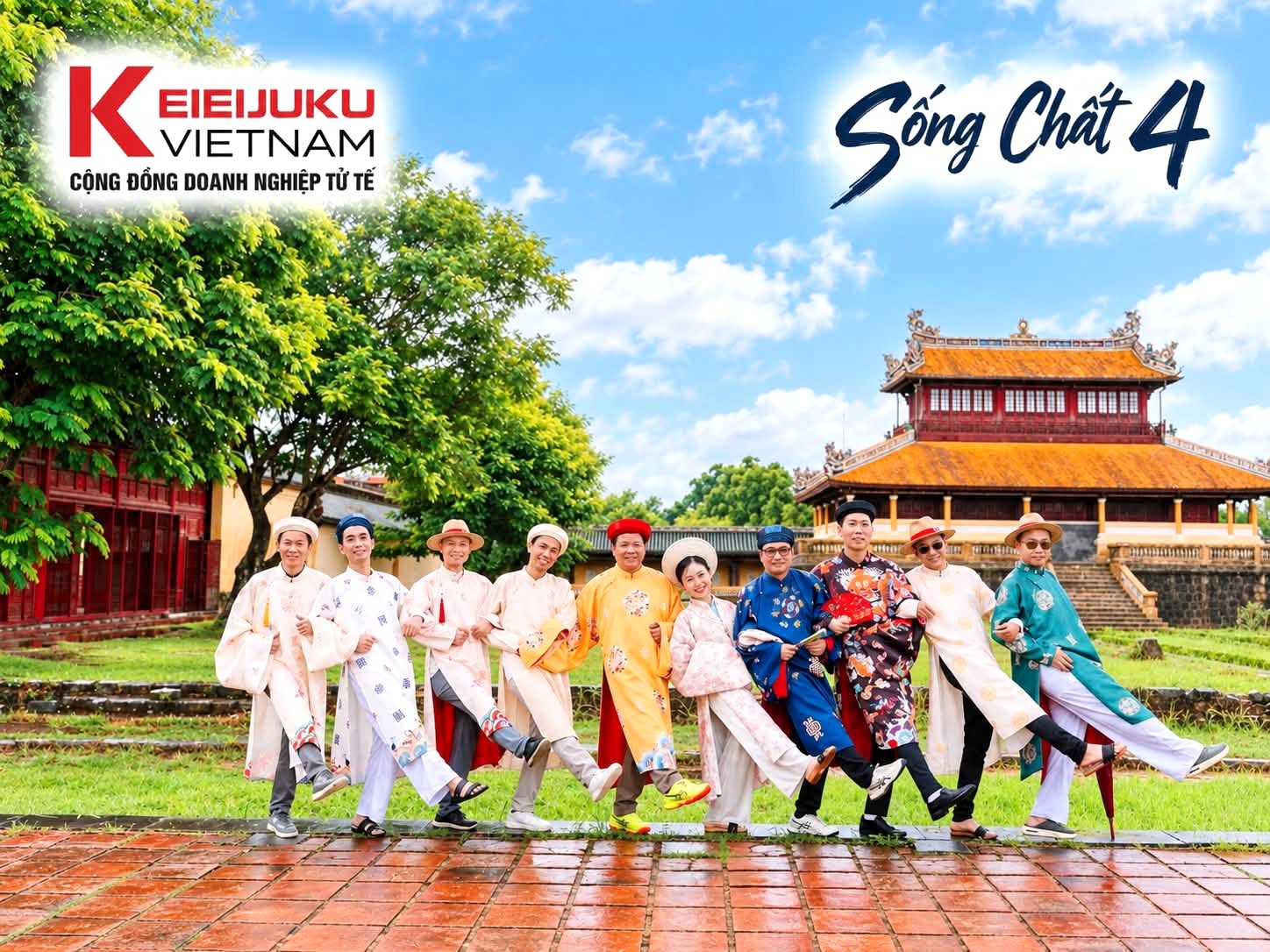 Members in traditional costume at a heritage site in Hue. Photo: KEI